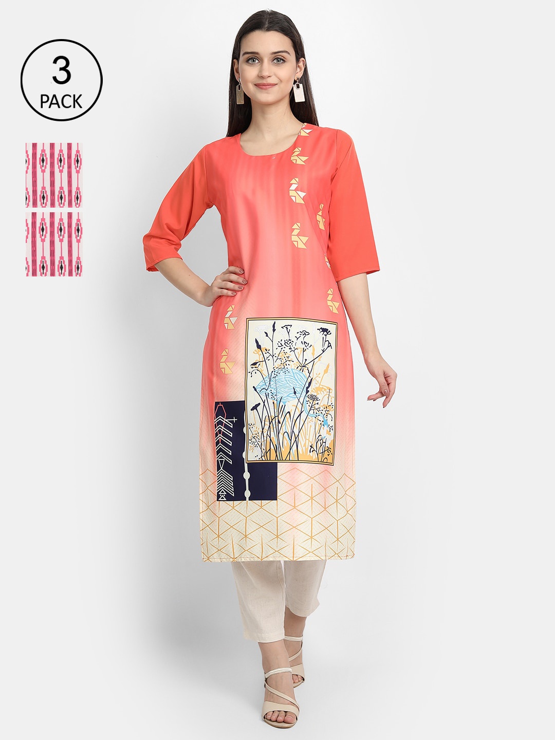 Ethnic basket Women Multicoloured Ethnic Motifs Printed Thread Work Crepe Kurta, Multi
Ethnic basket Women Multicoloured Ethnic Motifs Printed Thread Work Crepe Kurta, Multi