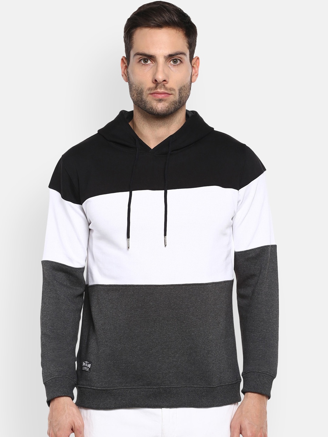 American Crew Men Black Colourblocked Sweatshirt