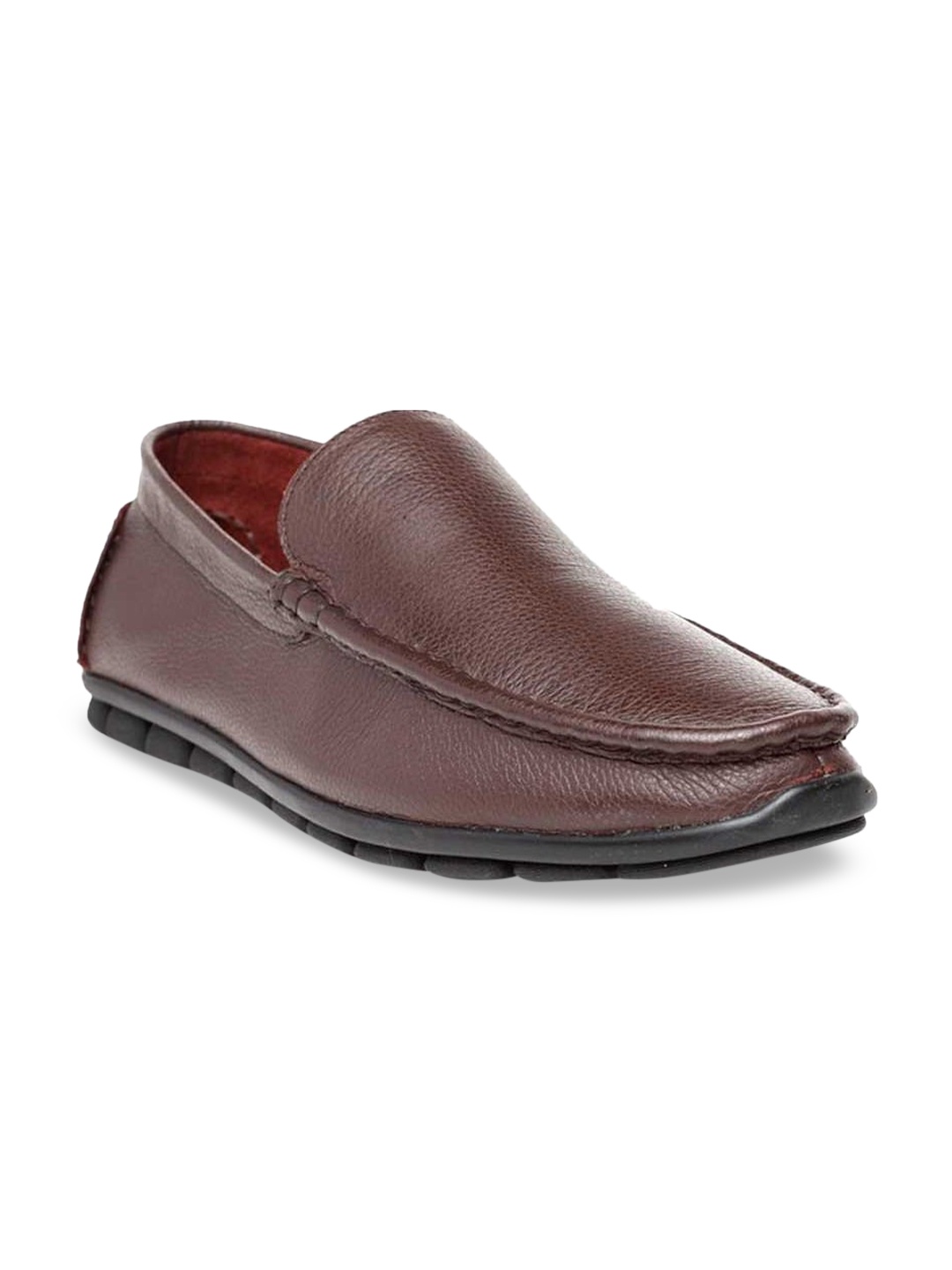 Teakwood Leathers Men Brown Textured Leather Loafers