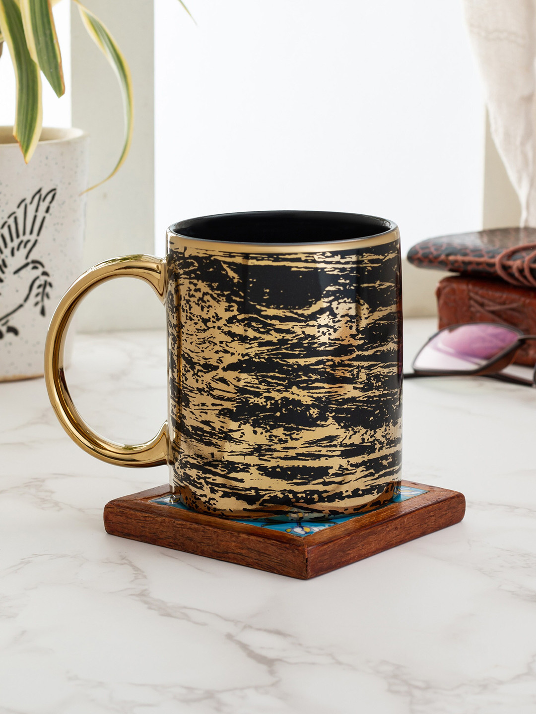 CLAY CRAFT Multicoloured Printed Ceramic Mugs Set, Multi 
CLAY CRAFT Multicoloured Printed Ceramic Mugs Set, Multi