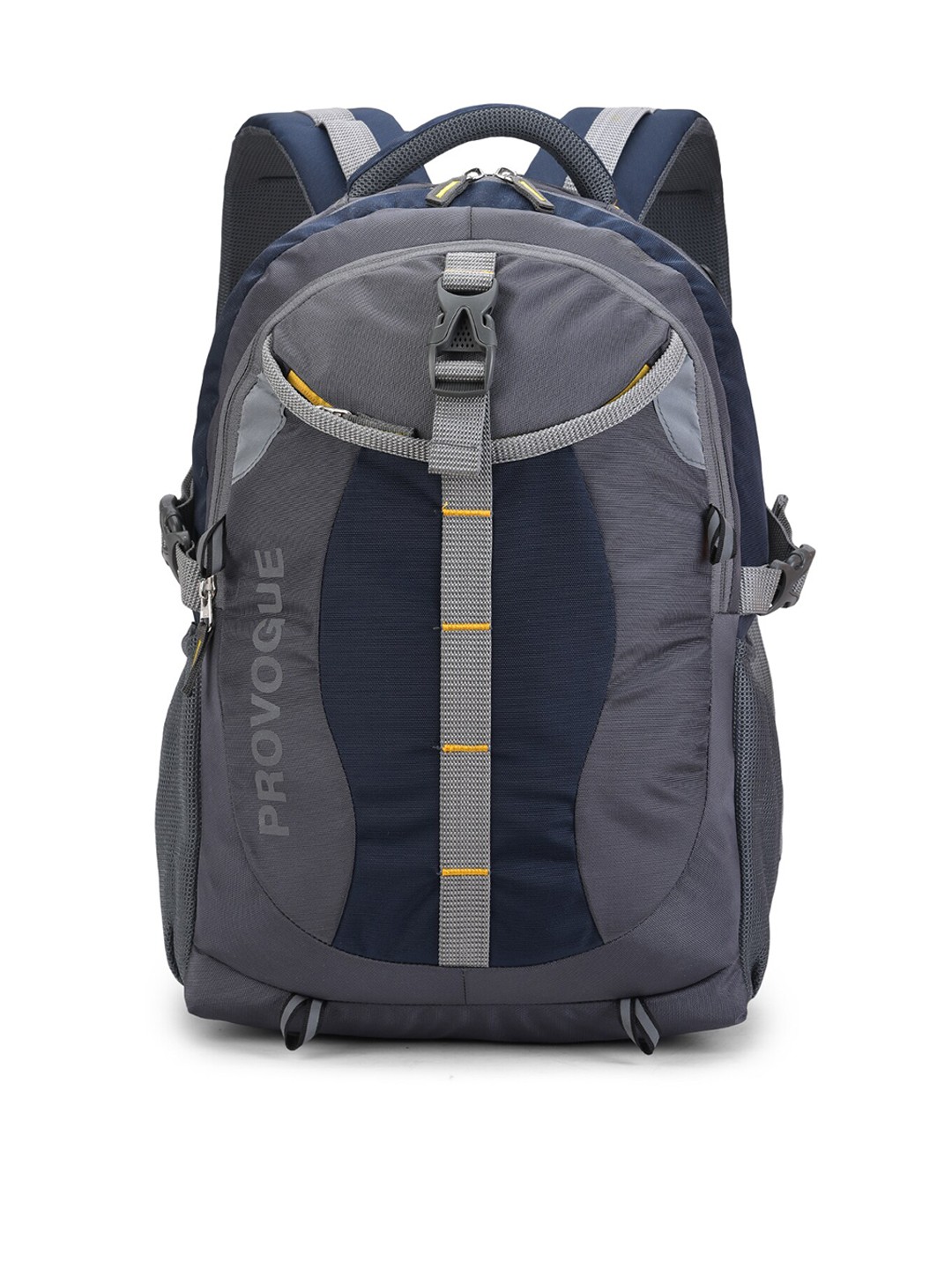 Provogue Unisex Grey & Navy Blue Backpack with Reflective Strip