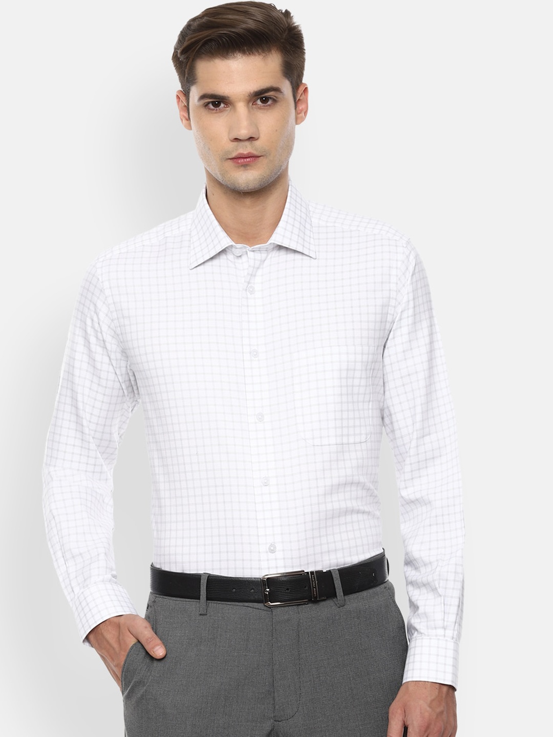 Louis Philippe Permapress Men White & Grey Regular Fit Checked Wrinkle Free Formal Shirt
Louis Philippe Permapress Men White & Grey Regular Fit Checked Wrinkle Free Formal Shirt