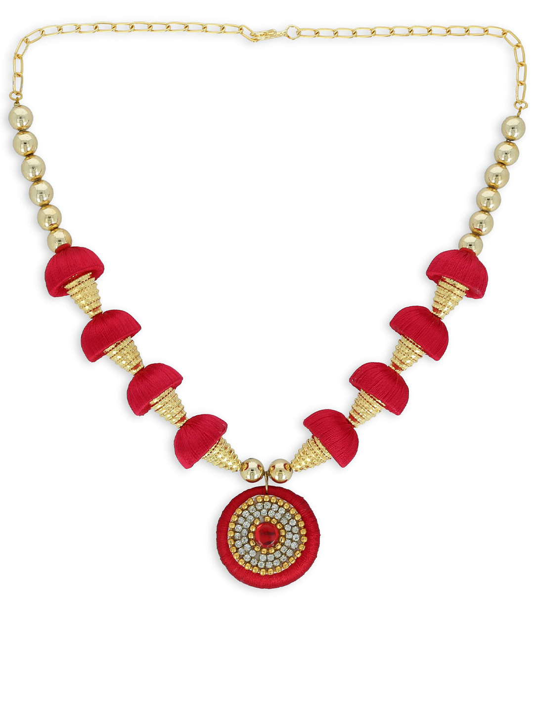 AKSHARA Girls Gold-Plated & Red Alloy Handcrafted Necklace
AKSHARA Girls Gold-Plated & Red Alloy Handcrafted Necklace