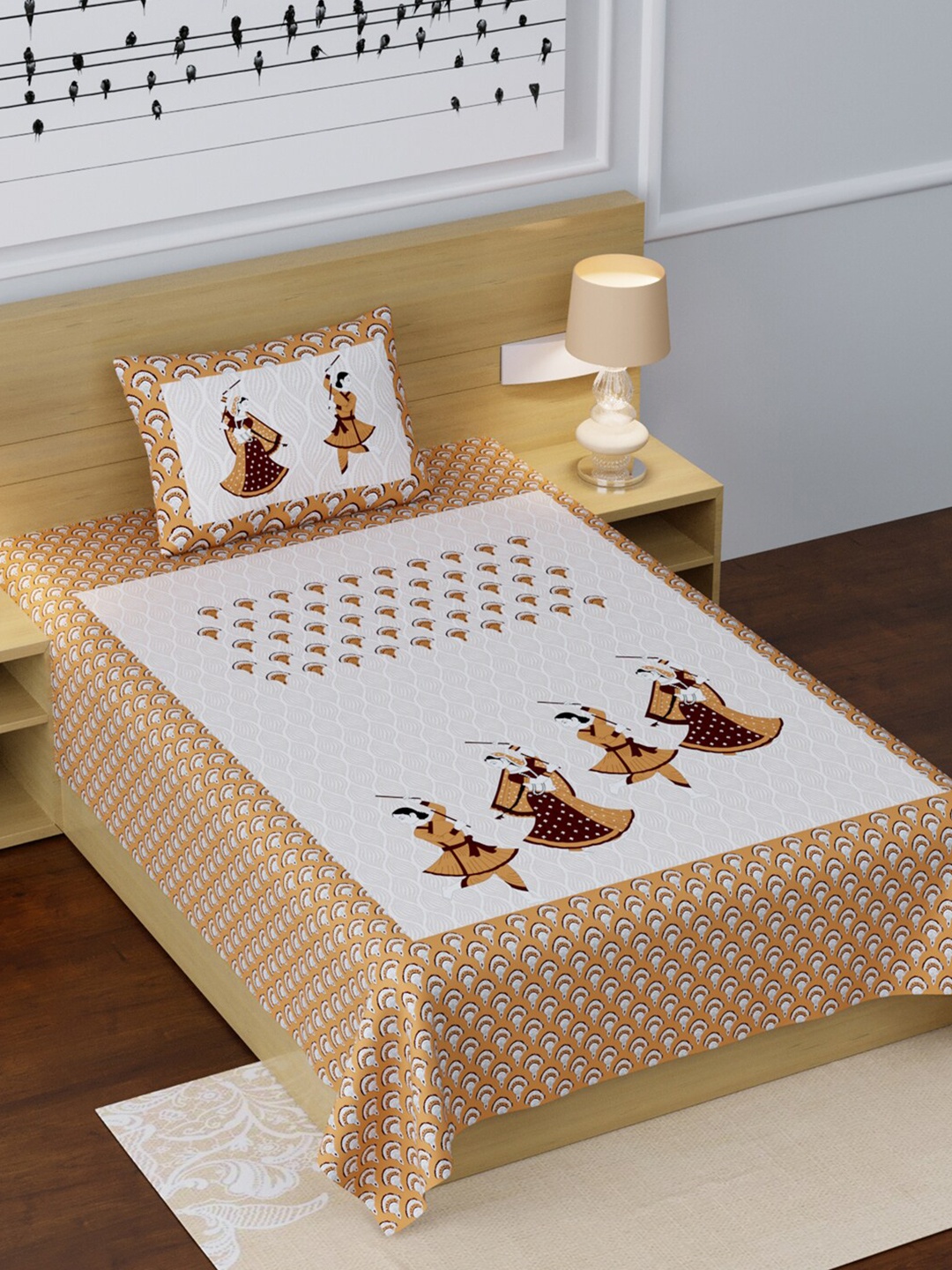 LIVING ROOTS White & Tan Abstract 210 TC Cotton 1 Single Bedsheet with 1 Pillow Covers
LIVING ROOTS White & Tan Abstract 210 TC Cotton 1 Single Bedsheet with 1 Pillow Covers