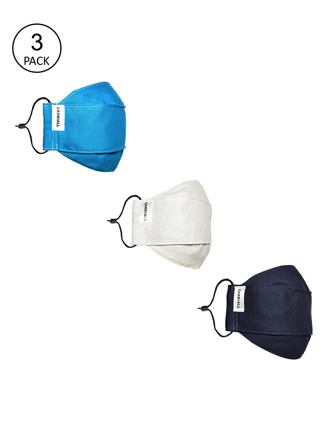 CARRIALL Unisex Pack Of 3 Assorted 3-Ply Cotton Reusable Protective Outdoor Masks
CARRIALL Unisex Pack Of 3 Assorted 3-Ply Cotton Reusable Protective Outdoor Masks