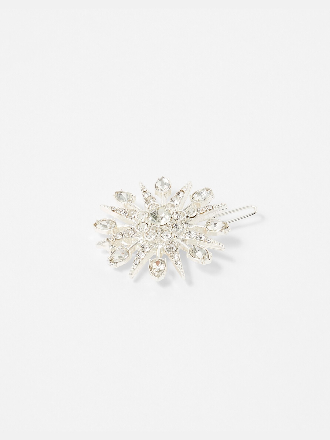 Accessorize London Women Crystal Starburst Sparkle Hair Clip, Silver