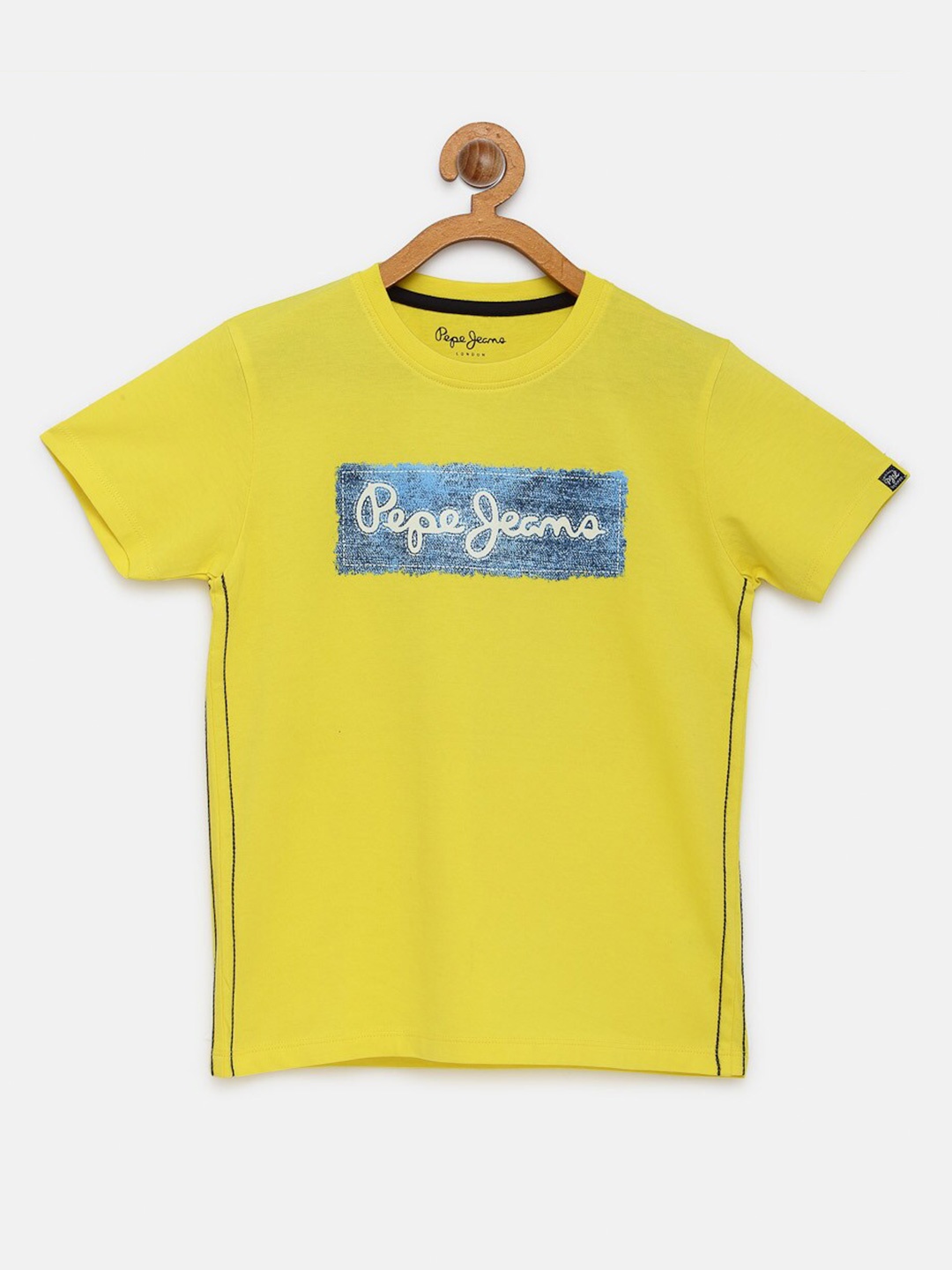 Pepe Jeans Boys Yellow Typography Printed T-shirt