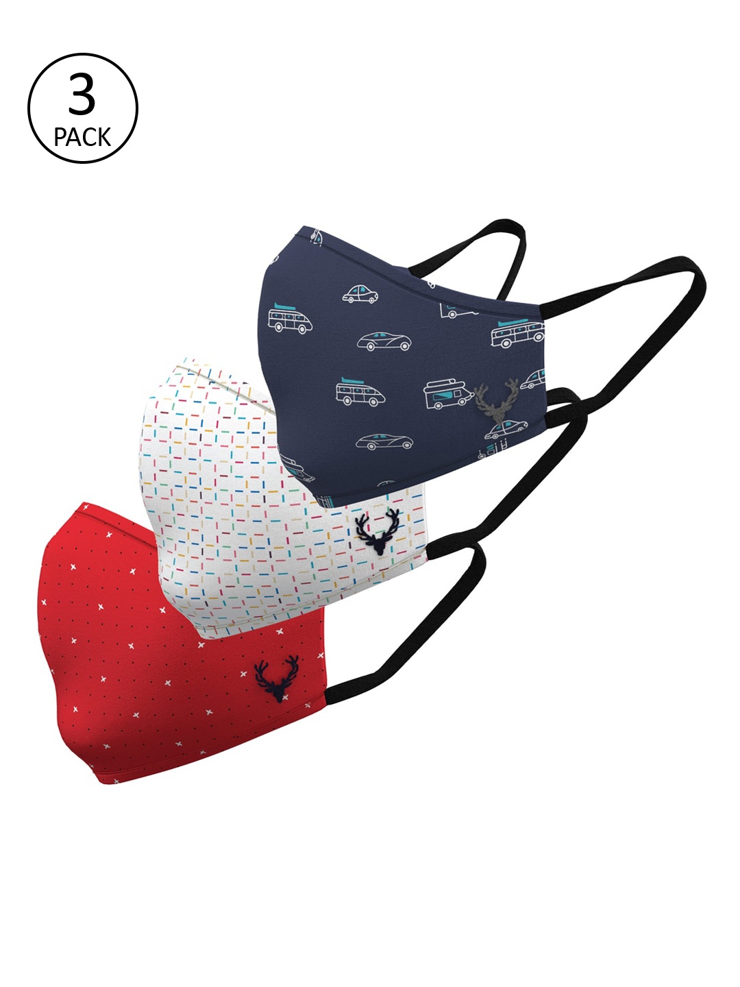 Allen Solly Kids Pack Of 3 Printed 3-Ply Pure Cotton Reusable Protective Outdoor Face Masks, Navy blue
Allen Solly Kids Pack Of 3 Printed 3-Ply Pure Cotton Reusable Protective Outdoor Face Masks, Navy blue