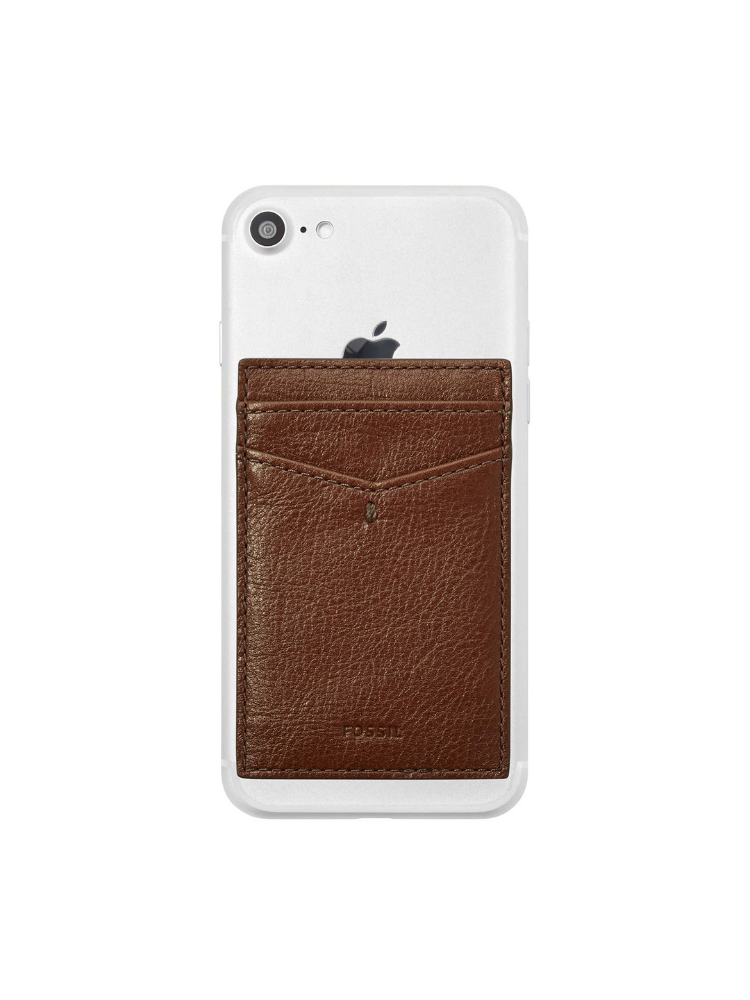 Fossil Men Brown Solid Leather Card Holder