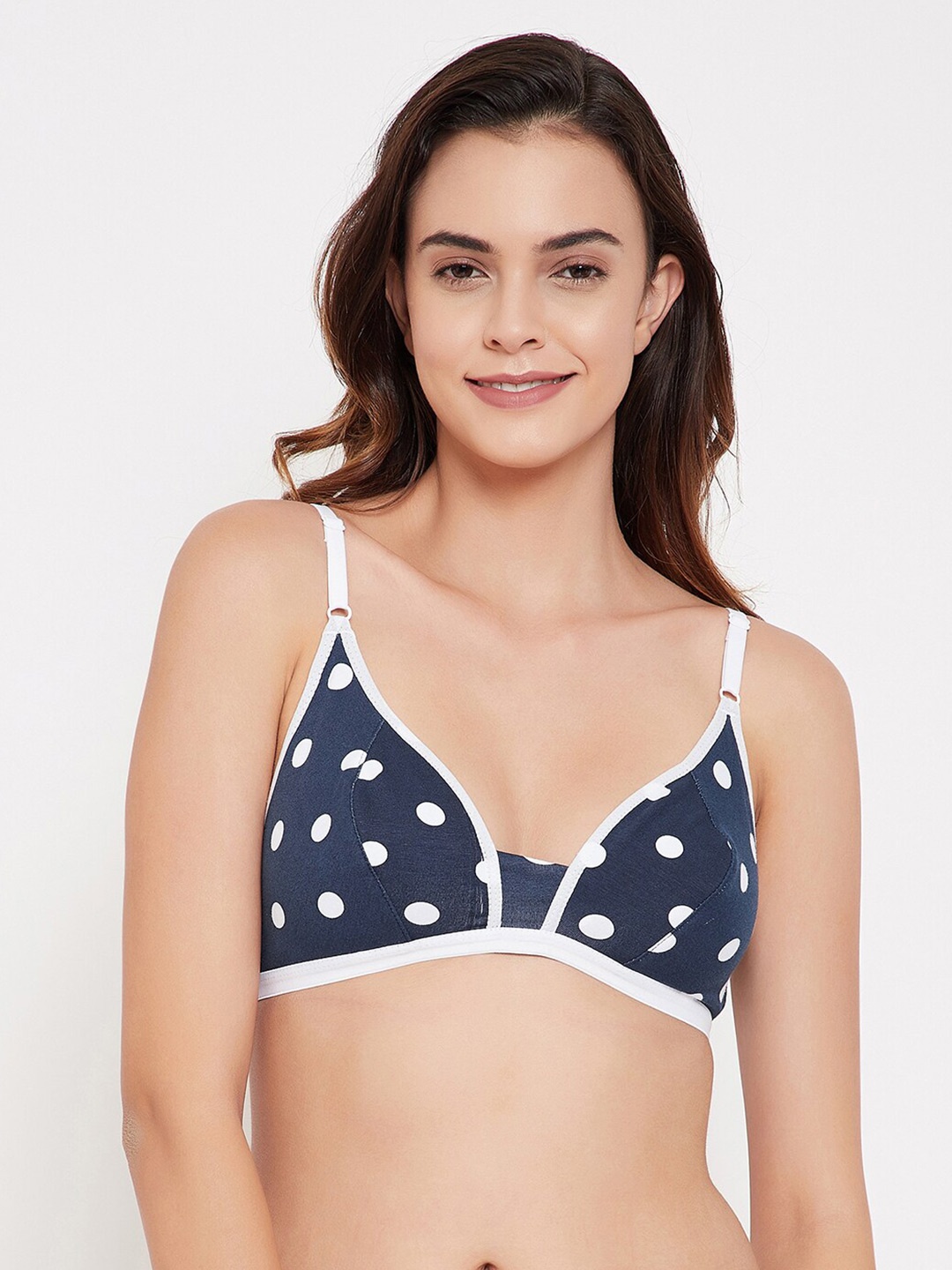 Clovia Navy Blue & White Polka Printed Non-Wired Non Padded Everyday Bra BR0856C0832B
Clovia Navy Blue & White Polka Printed Non-Wired Non Padded Everyday Bra BR0856C0832B
