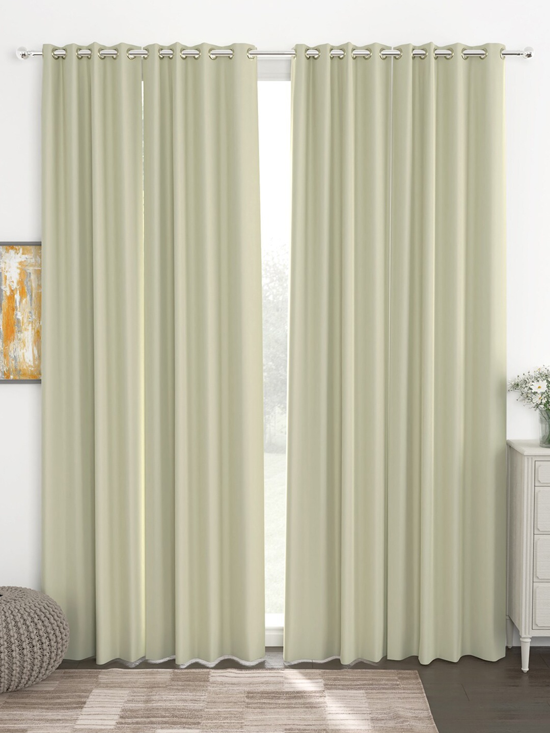 Story@Home Faux Silk Solid Solid 300GSM Beige Room Darkening Blackout Long Door Curtain - Set Of 4
Story@Home Faux Silk Solid Solid 300GSM Beige Room Darkening Blackout Long Door Curtain - Set Of 4