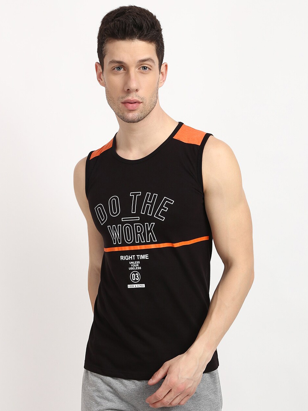 V2 Value & Variety Men Black Typography Printed T-shirt