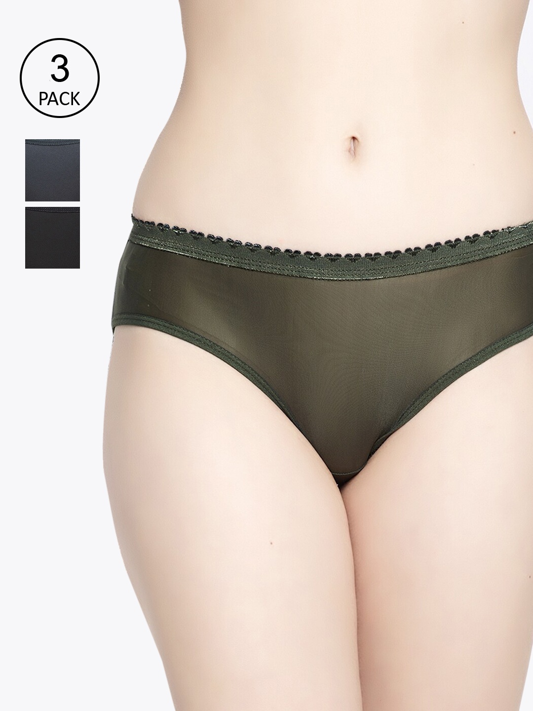GRACIT Women Pack of 3 Assorted Briefs PW28-01-17-33