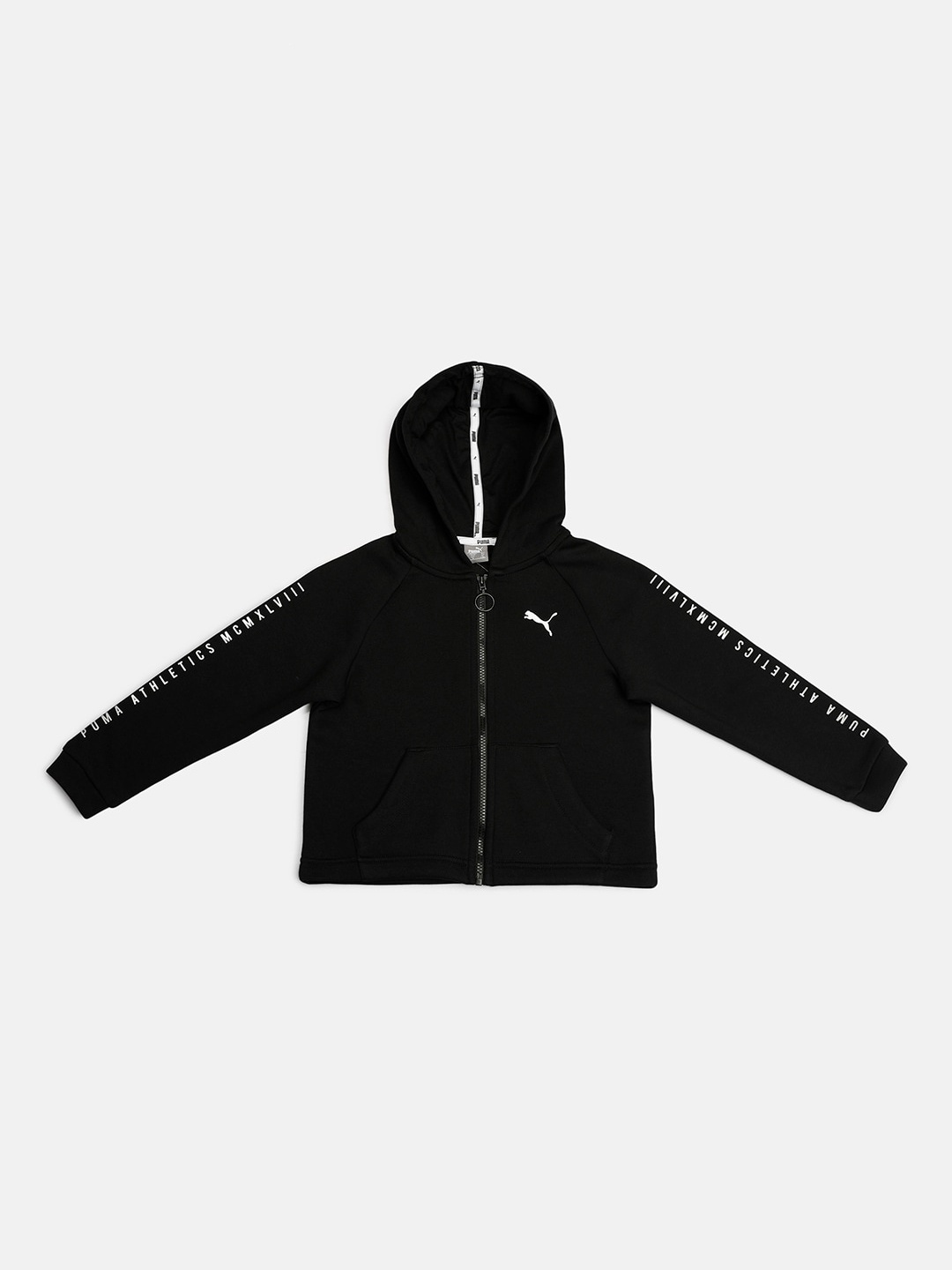 Puma Girls Black Solid Open Front Jacket