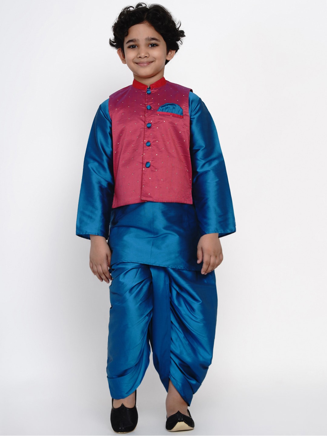 Bittu By Bhama Boys Blue Kurta with Dhoti Pants