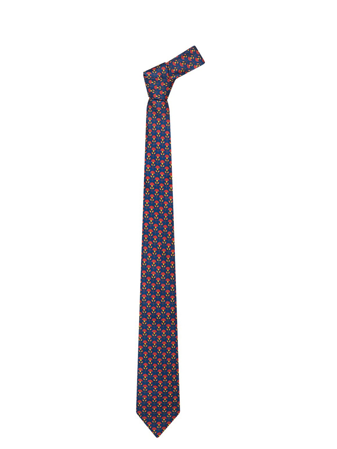 CHOKORE Men Blue & Red Printed Broad Silk Tie