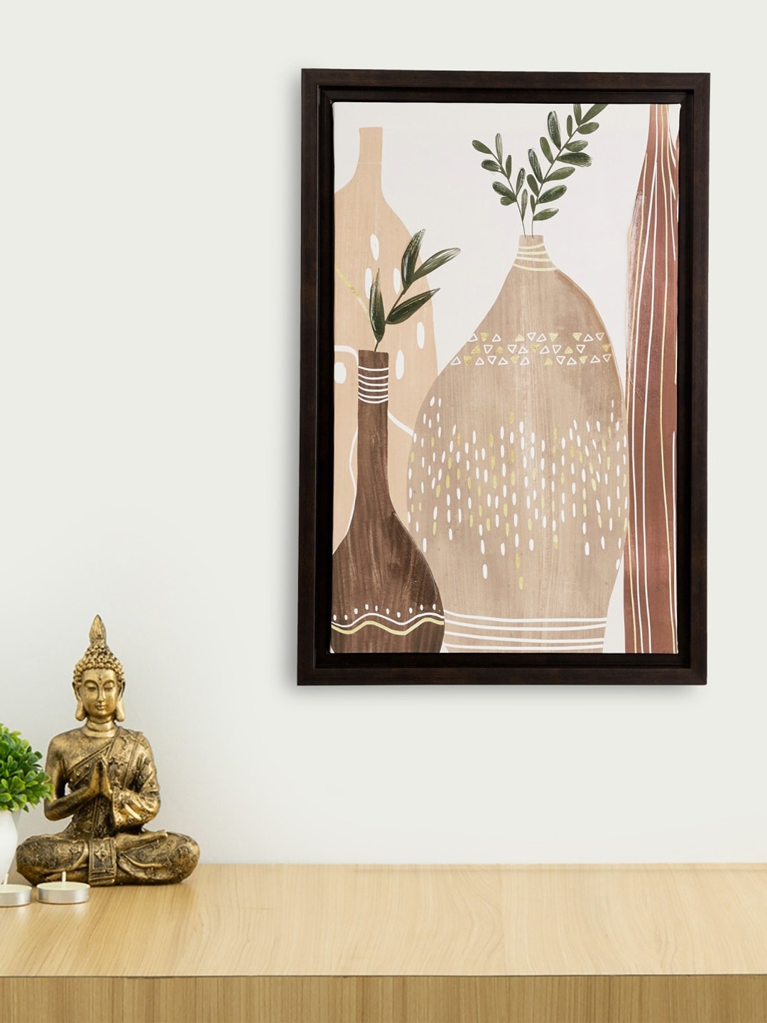 Home Centre Brown & Beige Artistry Boho Vases Picture Frame