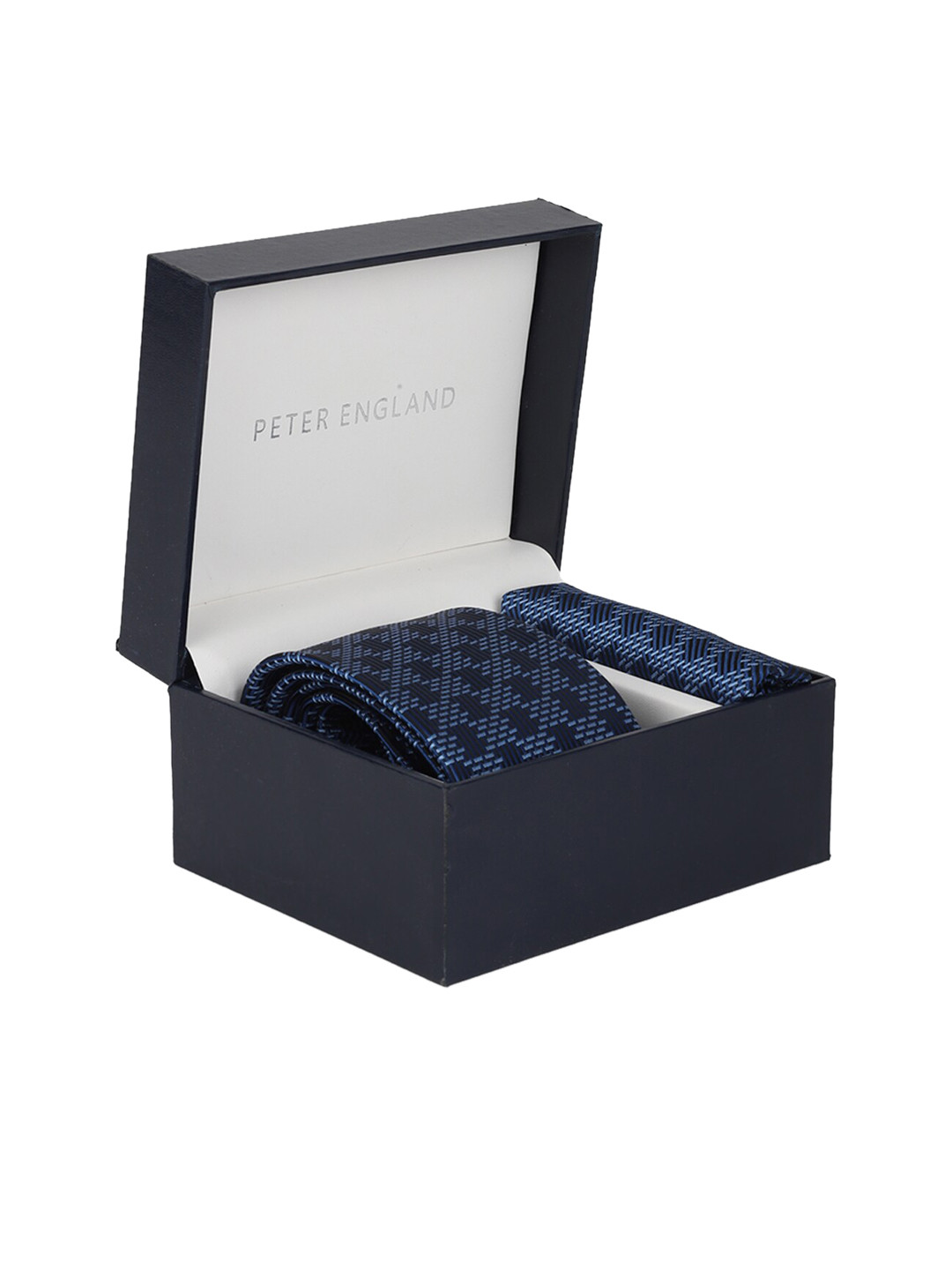 Peter England Men Navy-Blue Self-Design Accessory Gift Set 
Peter England Men Navy-Blue Self-Design Accessory Gift Set