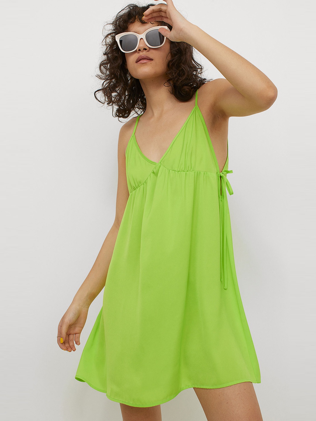 H&M Women Green Flared Top