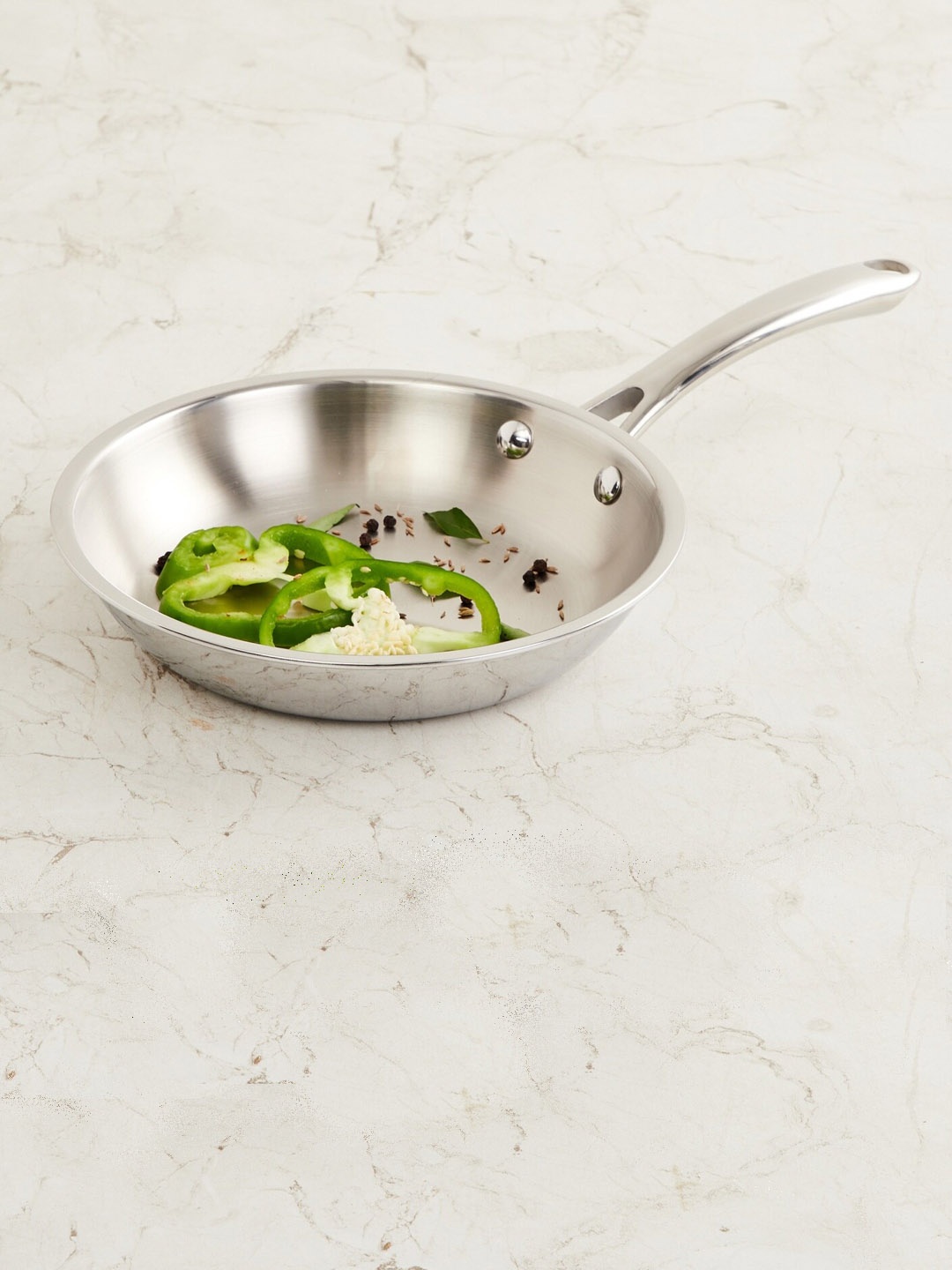 Home Centre Silver-Toned Chef Special Carin Induction Frying Pan
