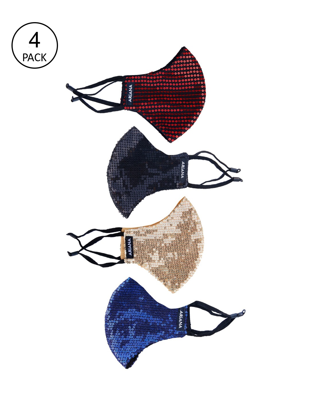 Ariana Women Pack Of 4 Embroidered 2-Ply Reusable Adjustable Cloth Face Masks, Maroon
Ariana Women Pack Of 4 Embroidered 2-Ply Reusable Adjustable Cloth Face Masks, Maroon