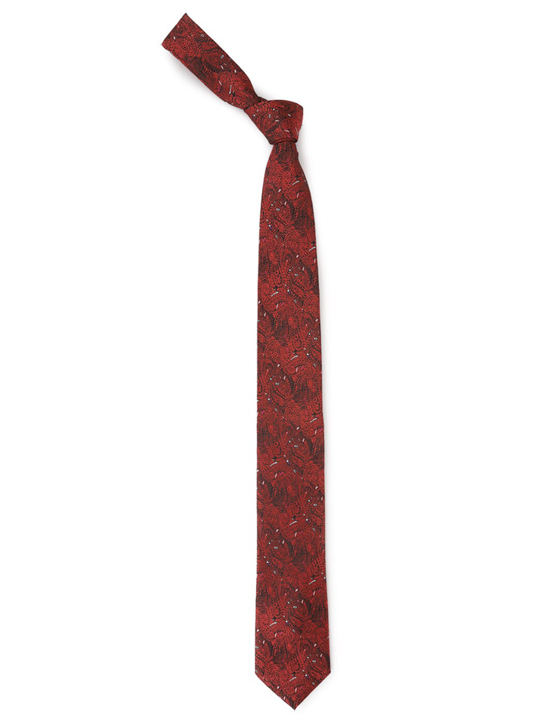 Louis Philippe Red & Black Silk Woven Design Broad Tie 
Louis Philippe Red & Black Silk Woven Design Broad Tie