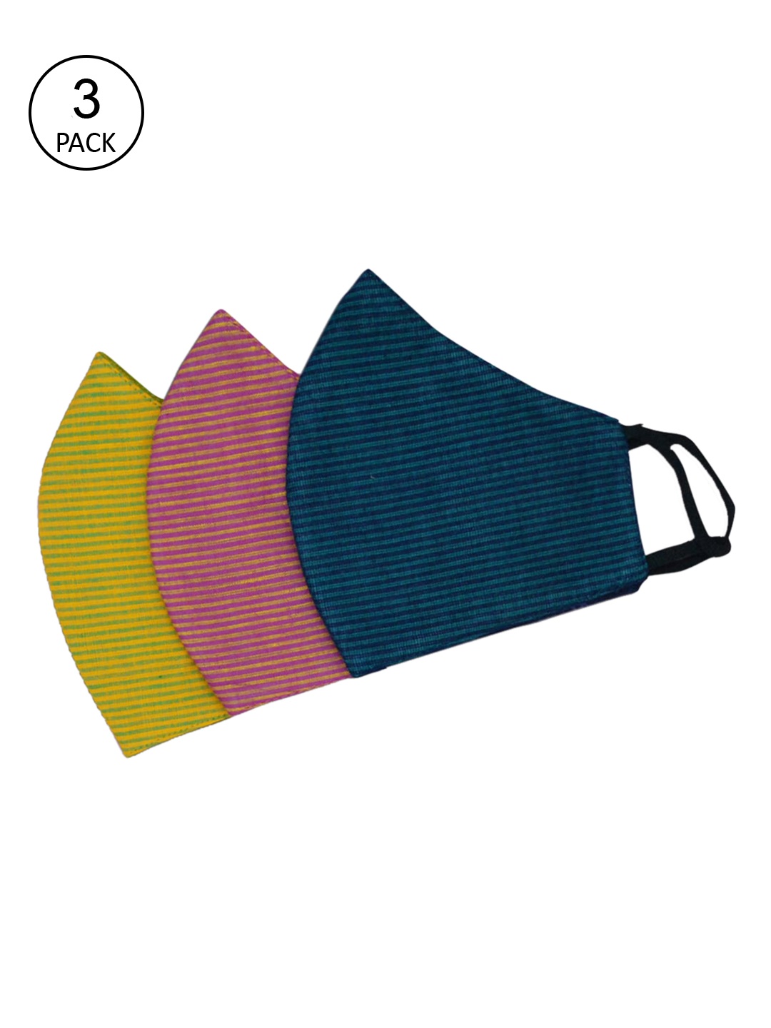 Tossido Women Pack Of 3 Teal & Yellow 3-Ply Reusable 100% Cotton Premium Cloth Face Masks
Tossido Women Pack Of 3 Teal & Yellow 3-Ply Reusable 100% Cotton Premium Cloth Face Masks