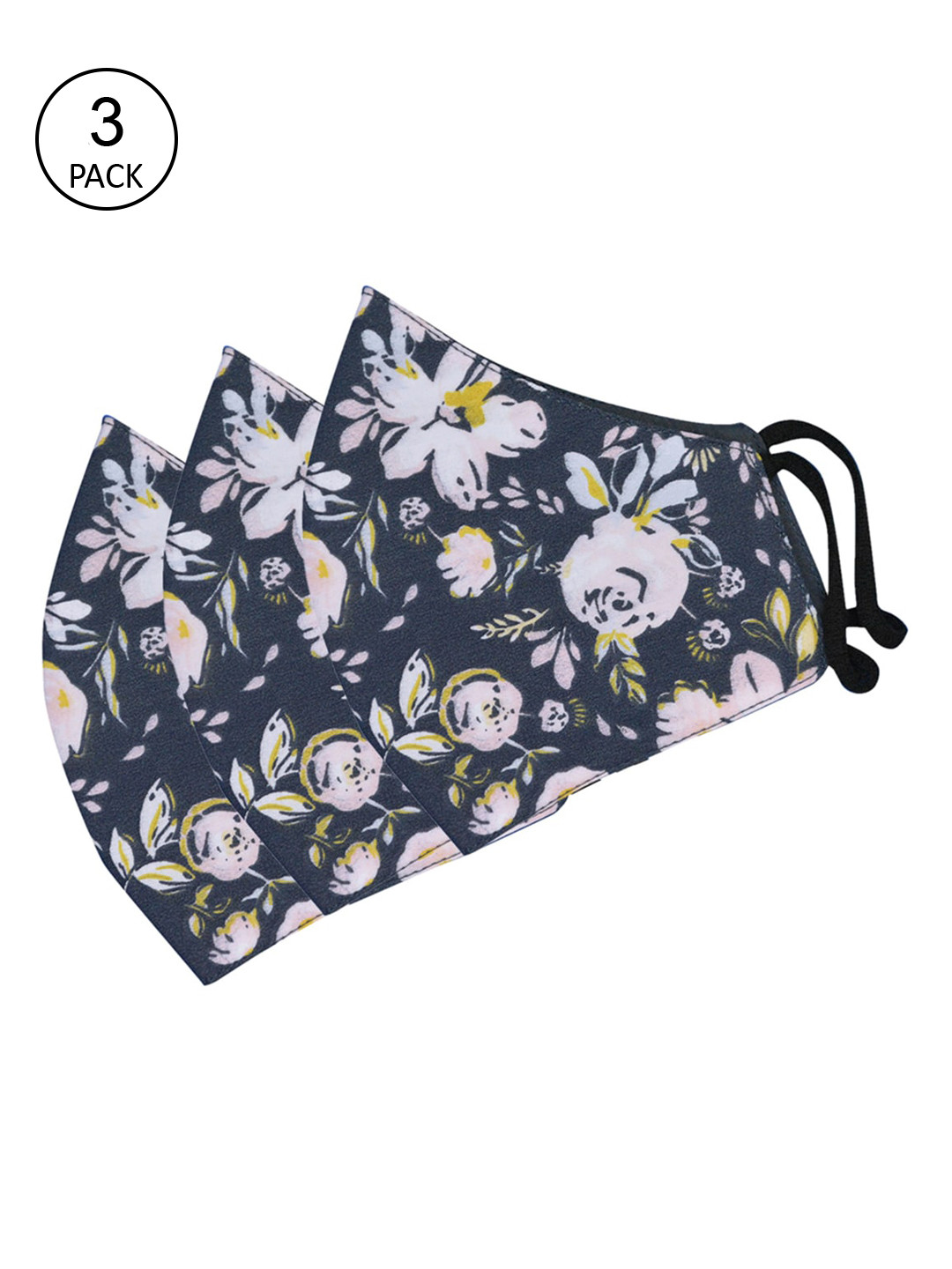 Tossido Pack Of 2 Navy Blue & White Floral Printed 3-Ply 100% Cotton Reusable Cloth Masks
Tossido Pack Of 2 Navy Blue & White Floral Printed 3-Ply 100% Cotton Reusable Cloth Masks