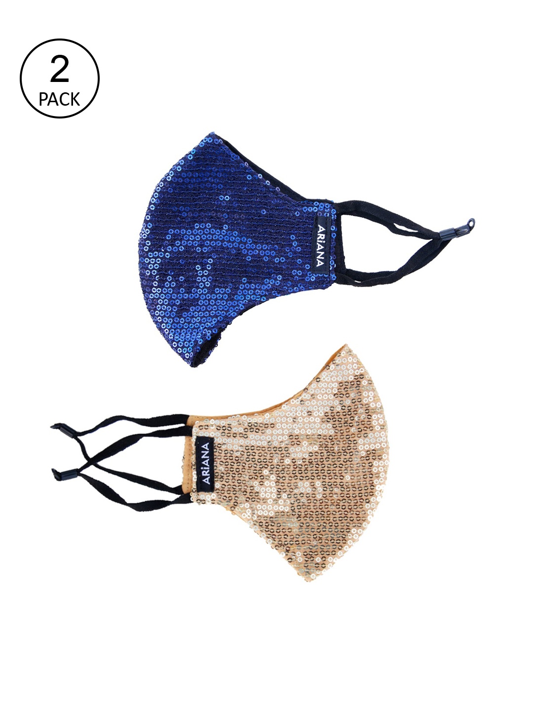 Ariana Women Pack Of 2 Sequence Embroidered 2-Ply Duosafe Plus Bling Reusable Cloth Face Masks, Blue
Ariana Women Pack Of 2 Sequence Embroidered 2-Ply Duosafe Plus Bling Reusable Cloth Face Masks, Blue