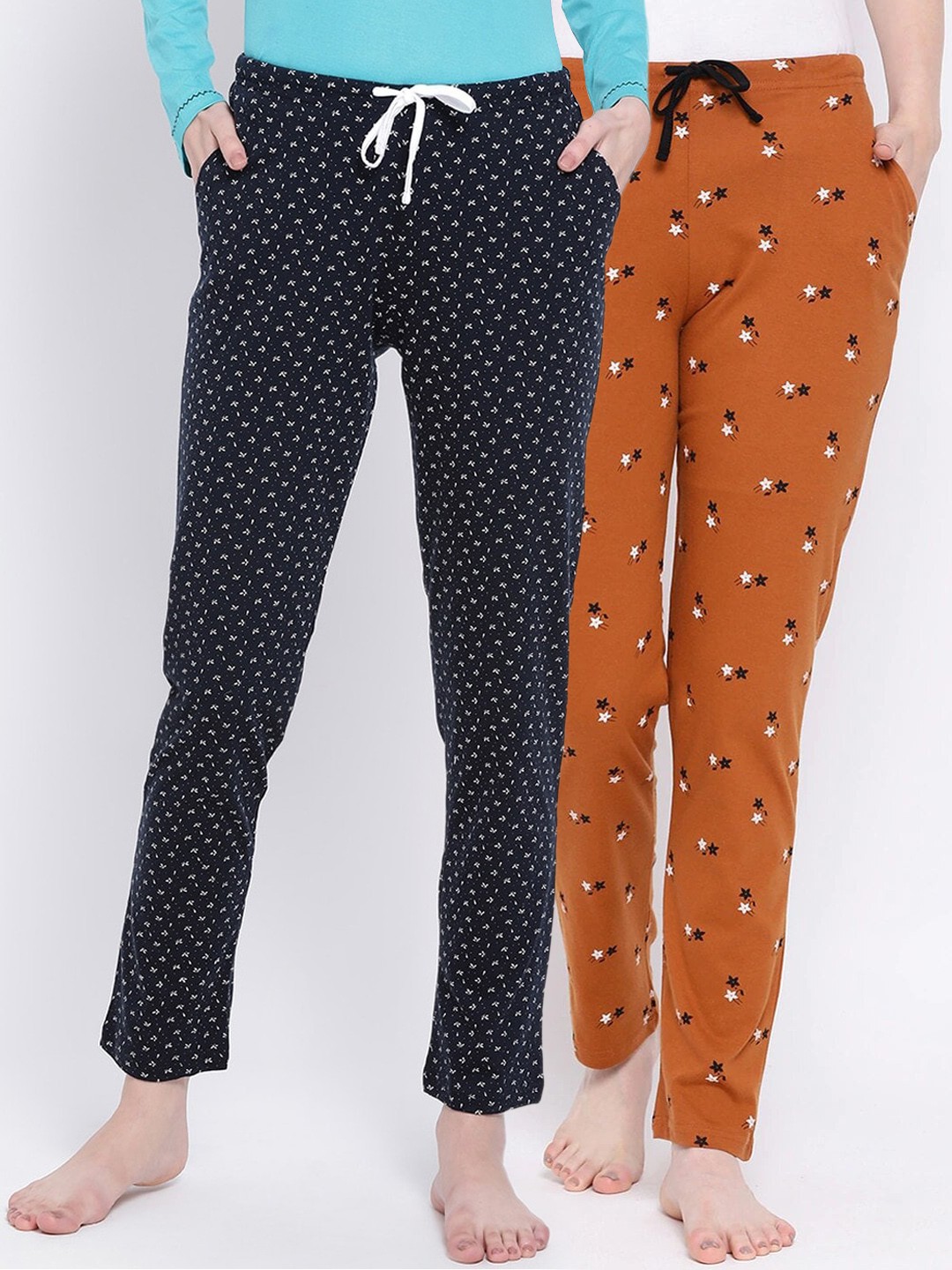 Kanvin Women Pack Of 2 Printed Pure Cotton Lounge Pants PJ1117+PJ1123, Navy blue
Kanvin Women Pack Of 2 Printed Pure Cotton Lounge Pants PJ1117+PJ1123, Navy blue