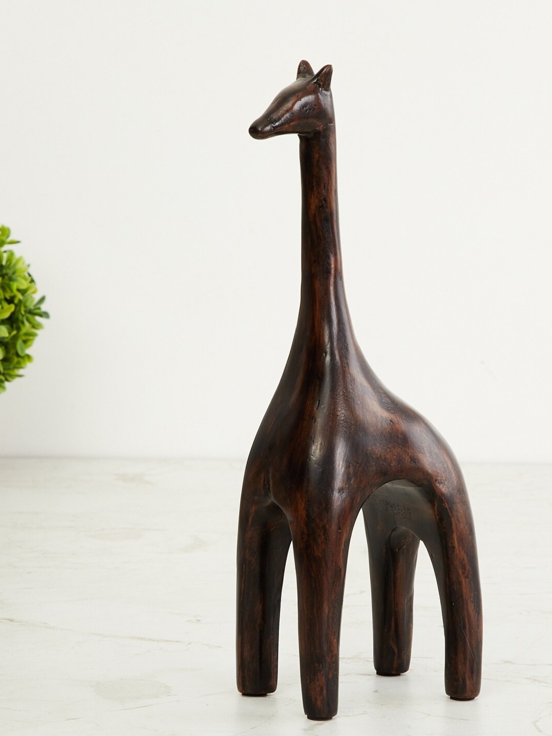 Home Centre Brown Solid Giraffe Figurine Showpiece