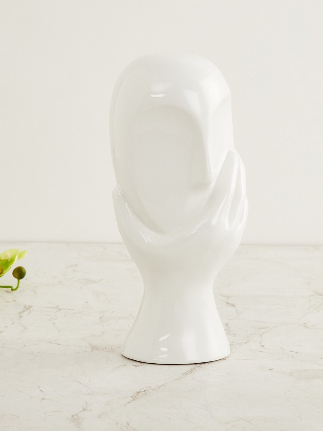 Home Centre White Splendid Face Figurine In Hand