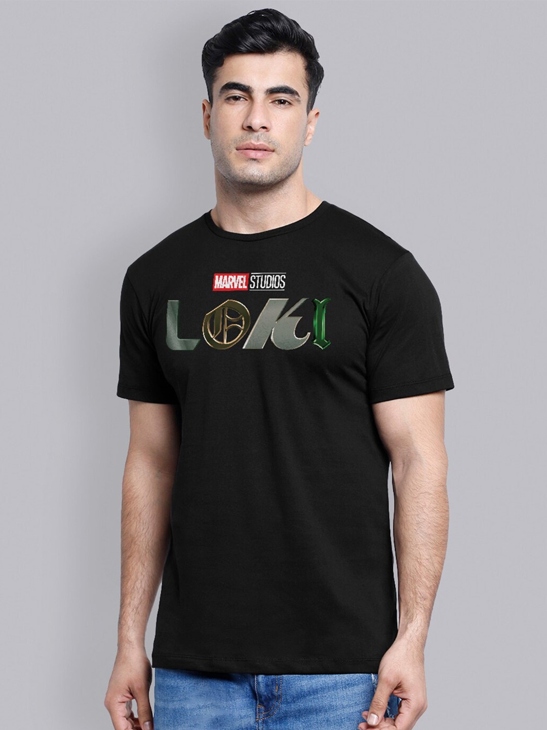 Free Authority Men Black Loki Print T-shirt