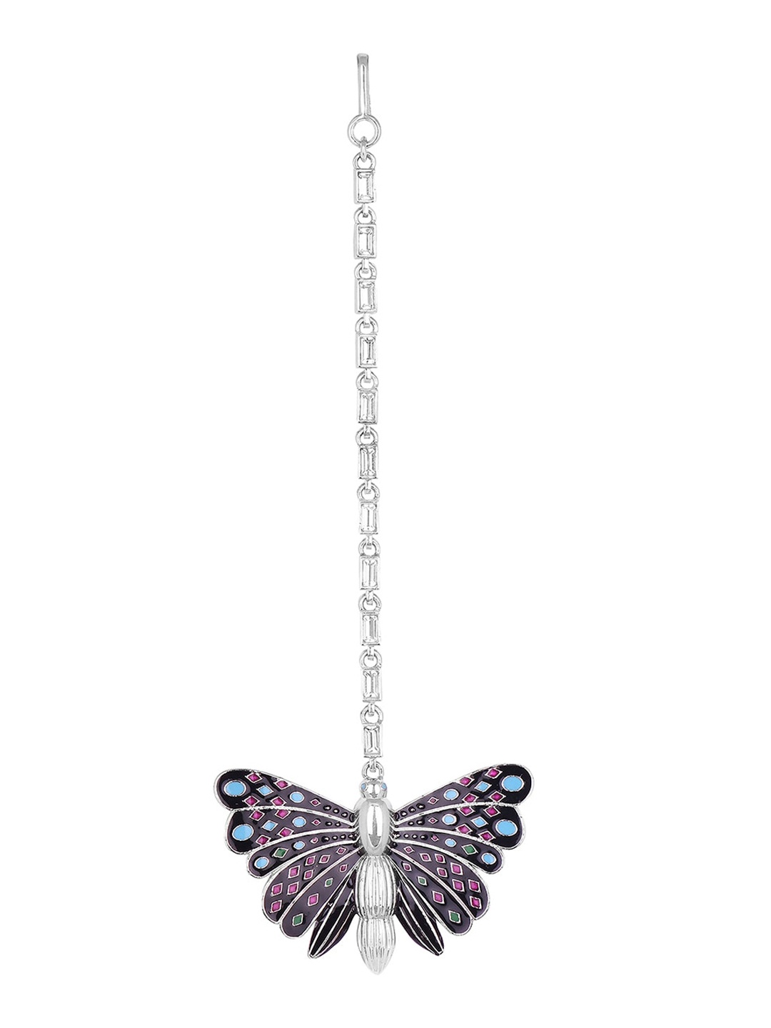 Funky Maharani Silver-Plated & Pink Crystal-Studded Butterfly Handcrafted Maang Tikka
Funky Maharani Silver-Plated & Pink Crystal-Studded Butterfly Handcrafted Maang Tikka