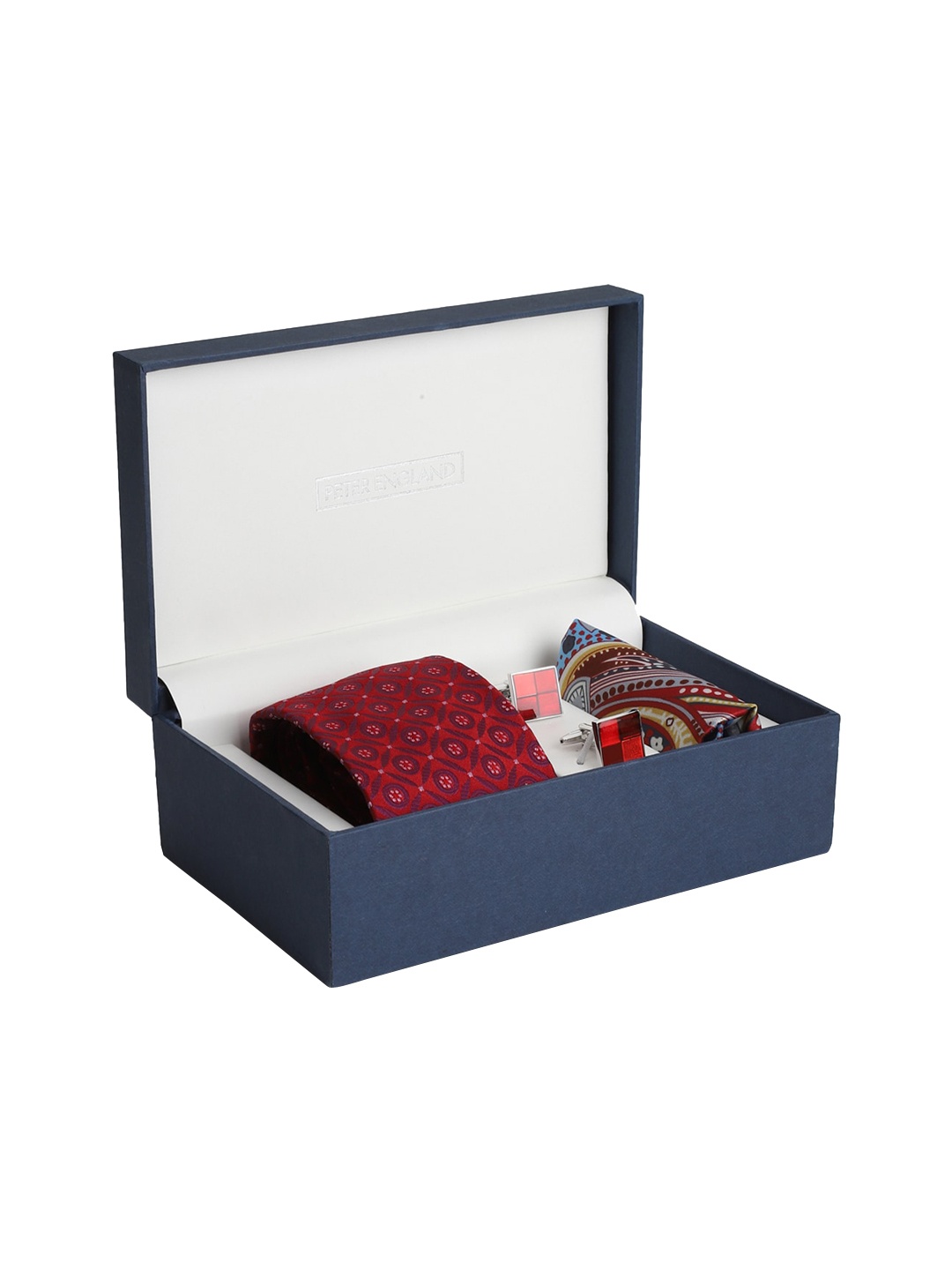 Peter England Men Red & Grey Accessory Gift Set
