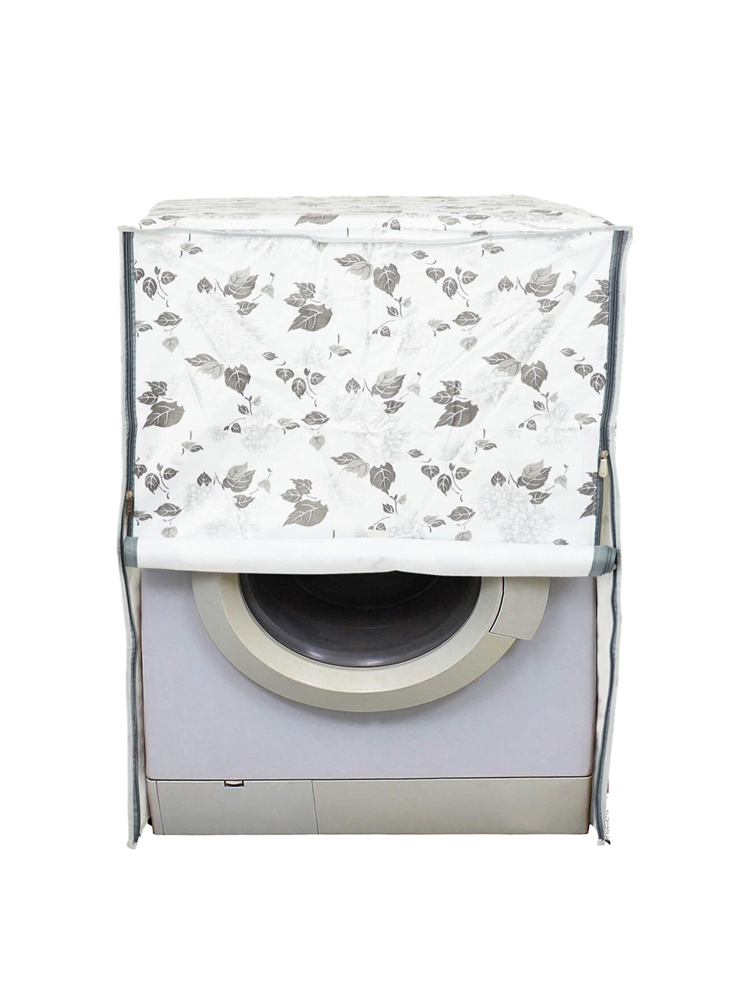 Homecentre White Corsica Printed Front Load Washing Machine Cover