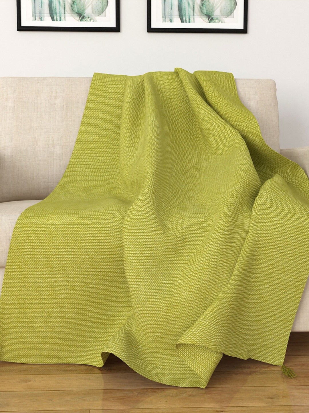 Home Centre Green Solid AC Room 210 GSM Single Bed Blanket