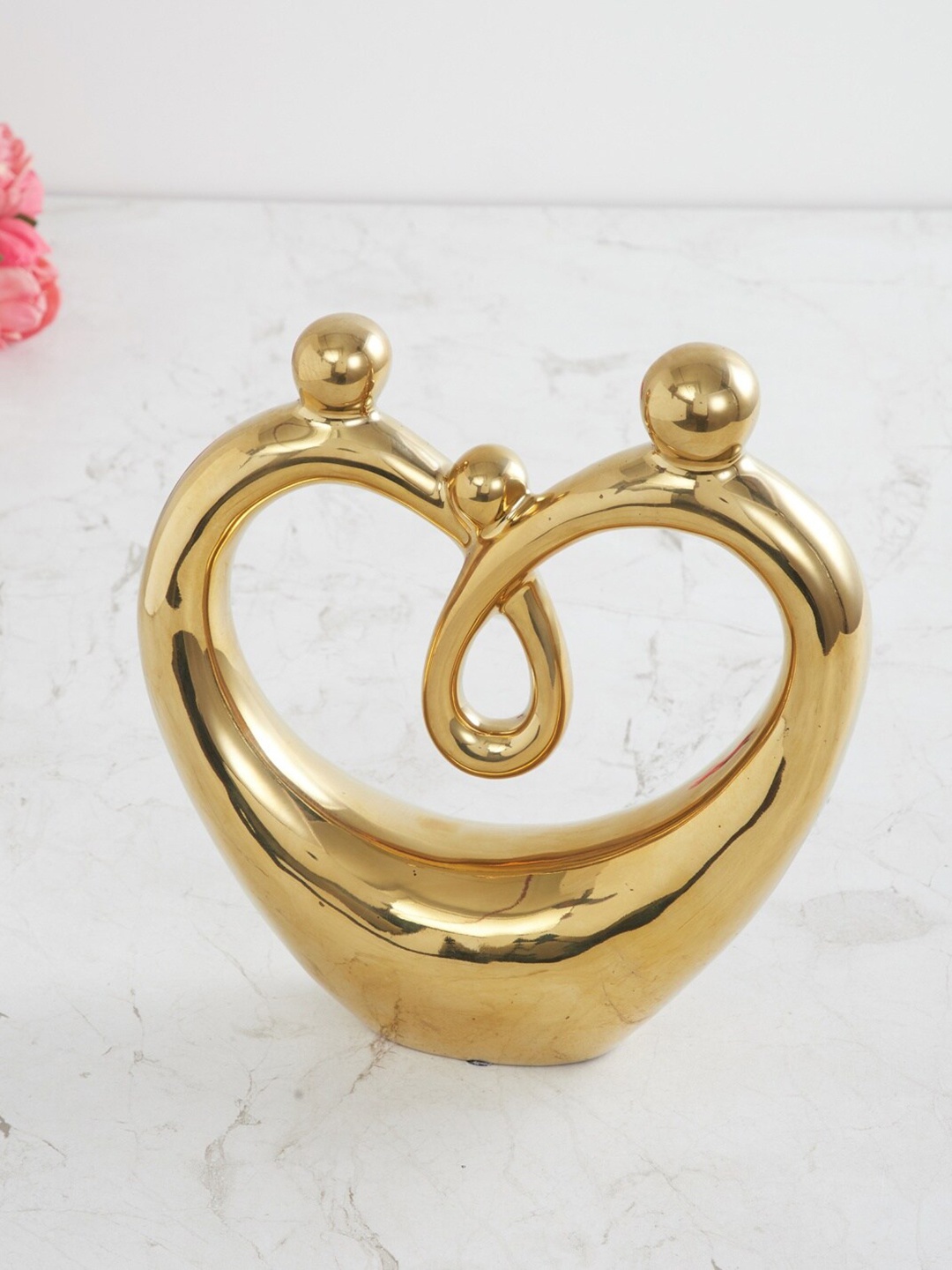 Home Centre Gold-Toned Splendid Ceramic Couple Figurine