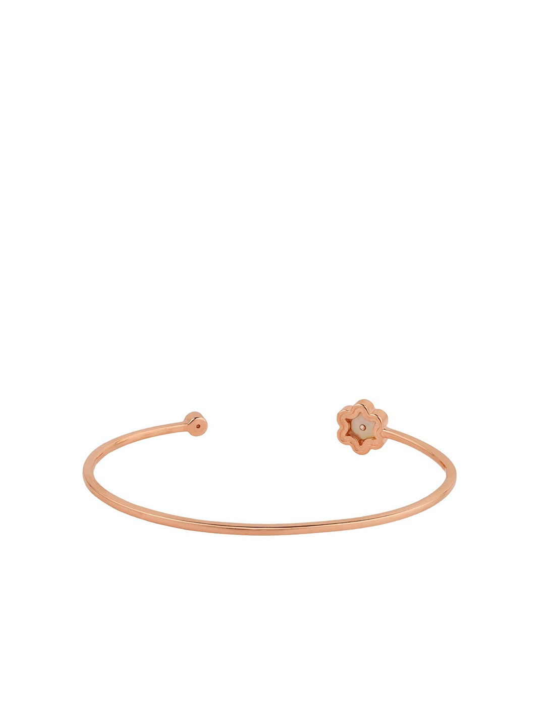 Chumbak Women Rose Gold & White Handcrafted Pearl Bloom Cuff Bracelet
