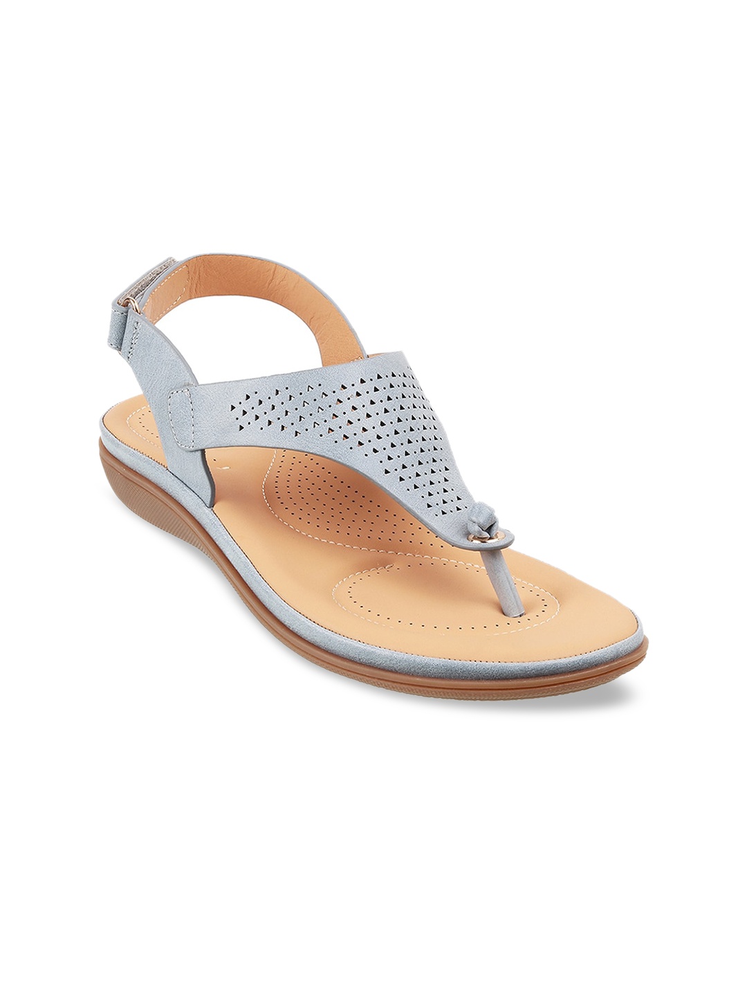 Metro Women Blue Printed Comfort Heels
