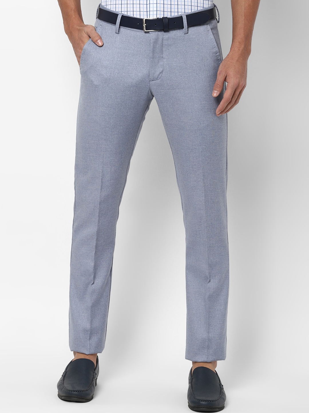 Allen Solly Men Grey Slim Fit Solid Regular Trousers