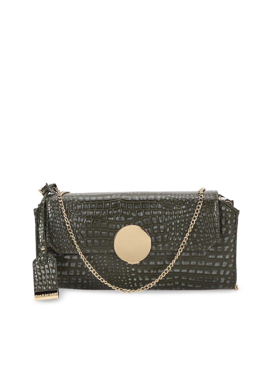 Van Heusen Woman Green Textured Handheld Bag
