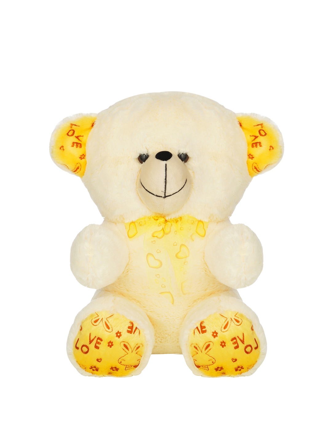 DukieKooky Kids Cream-Coloured & Yellow Funny Bear Soft Toy