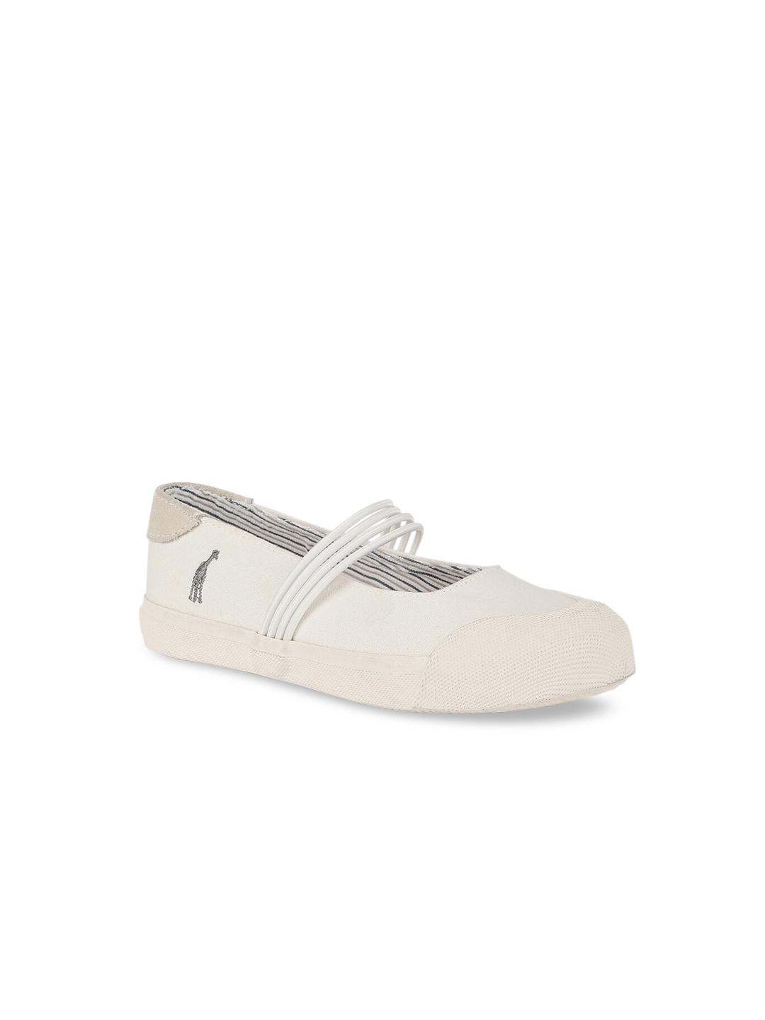 Blue Giraffe Girls Beige & Pink Colourblocked PU Slip-On Sneakers