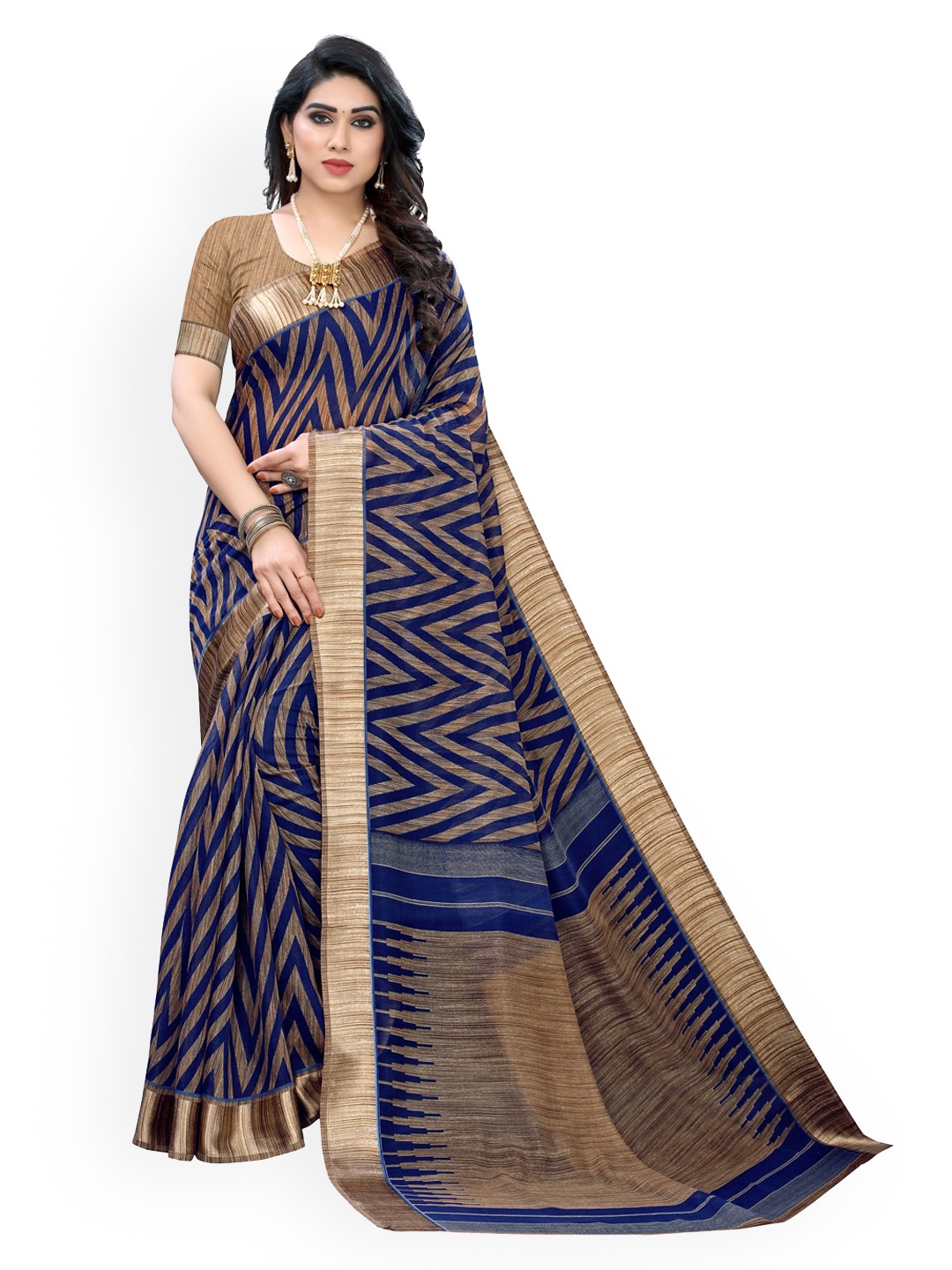 KALINI Blue Striped Saree