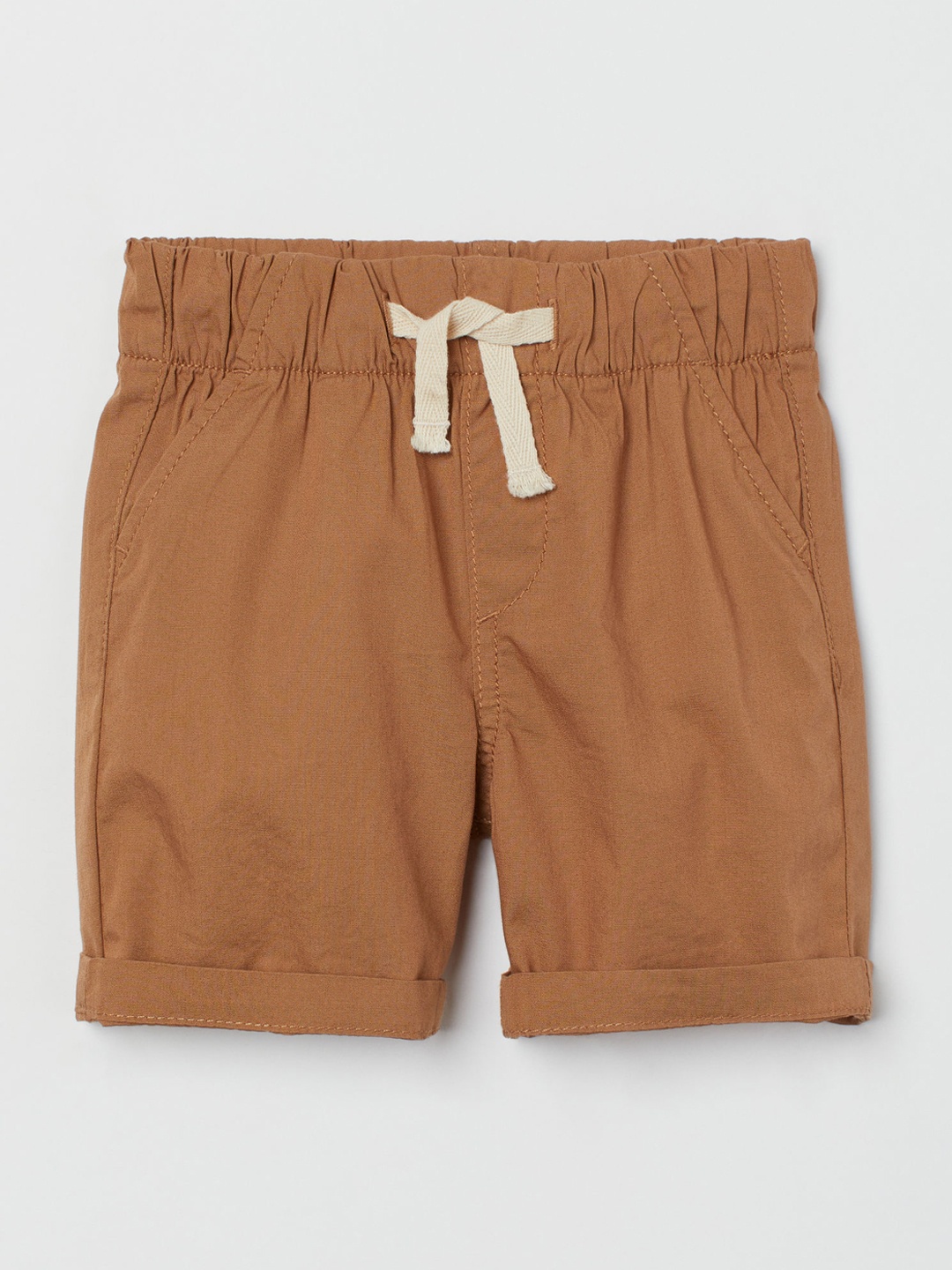 H&M Boys Brown Solid Cotton Shorts