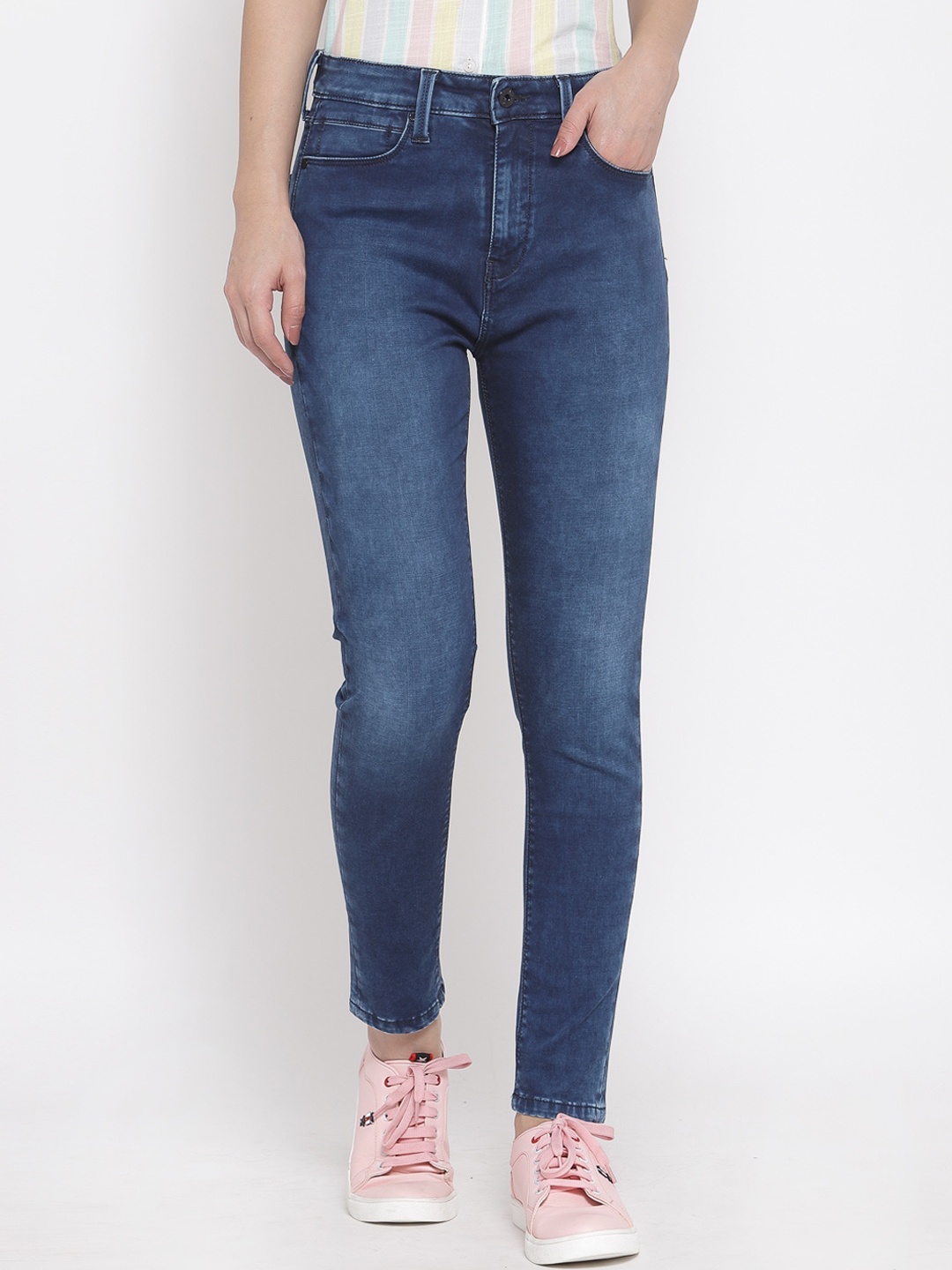 Pepe Jeans Women Blue Skinny Fit Jeans