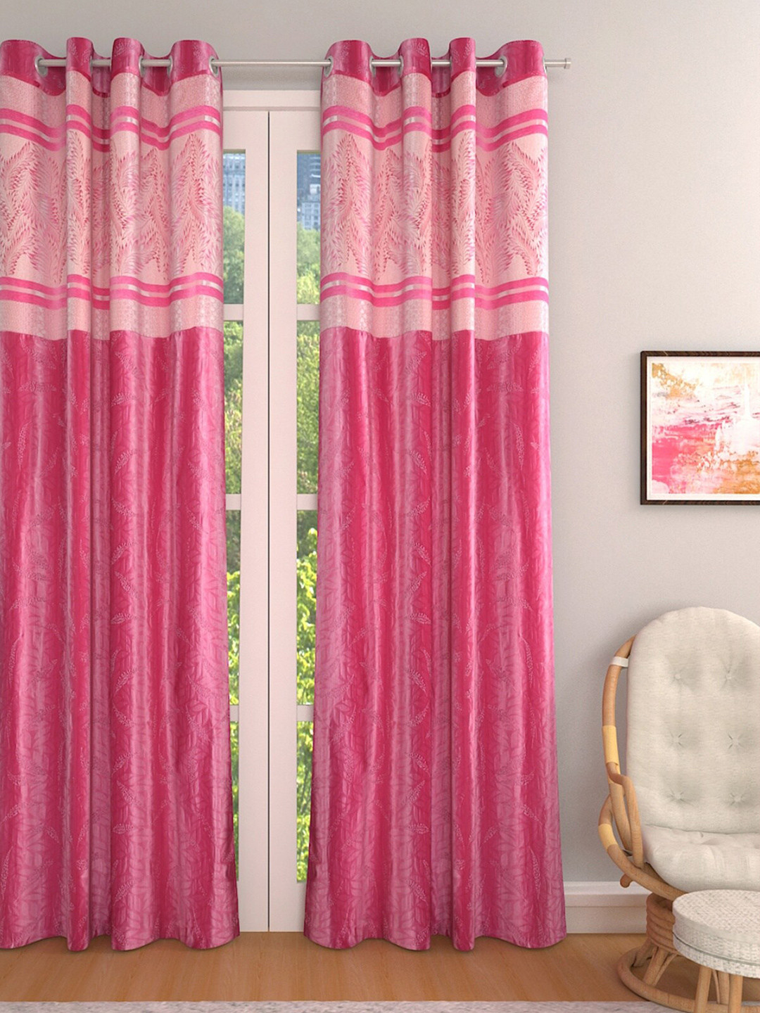 ROMEE Pink & Off-White Single Room Darkening Door Curtain
ROMEE Pink & Off-White Single Room Darkening Door Curtain