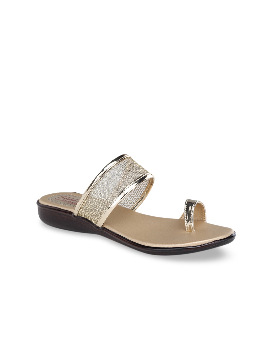 LONDON STEPS Women Gold-Toned Embellished One Toe Flats