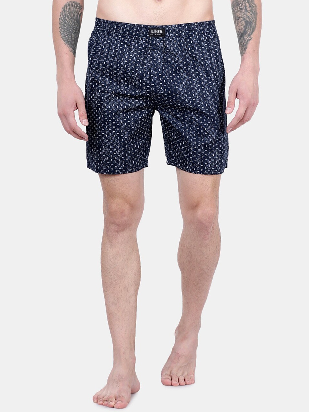 Llak Jeans Men Navy Blue & White Printed Boxers Boxer-28-SP